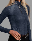 E1 LONG SLEEVE TECHNICAL RIDING TOP AZURE BLUE - E1 Equine Sport