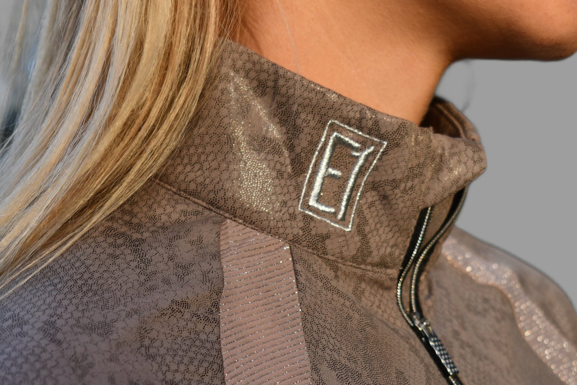 E1 LONG SLEEVE TECHNICAL RIDING TOP LAVENDER-GREY SNAKESKIN - E1 Equine Sport