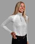 E1 LONG SLEEVE TECHNICAL RIDING TOP MOONLIT WHITE - E1 Equine Sport