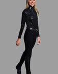 E1 LONG SLEEVE BLACK-QUARTZ SNAKESKIN - E1 Equine Sport