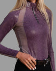 E1 LONG SLEEVE MAUVE-LILAC SNAKESKIN - E1 Equine Sport