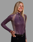 E1 LONG SLEEVE MAUVE-LILAC SNAKESKIN - E1 Equine Sport